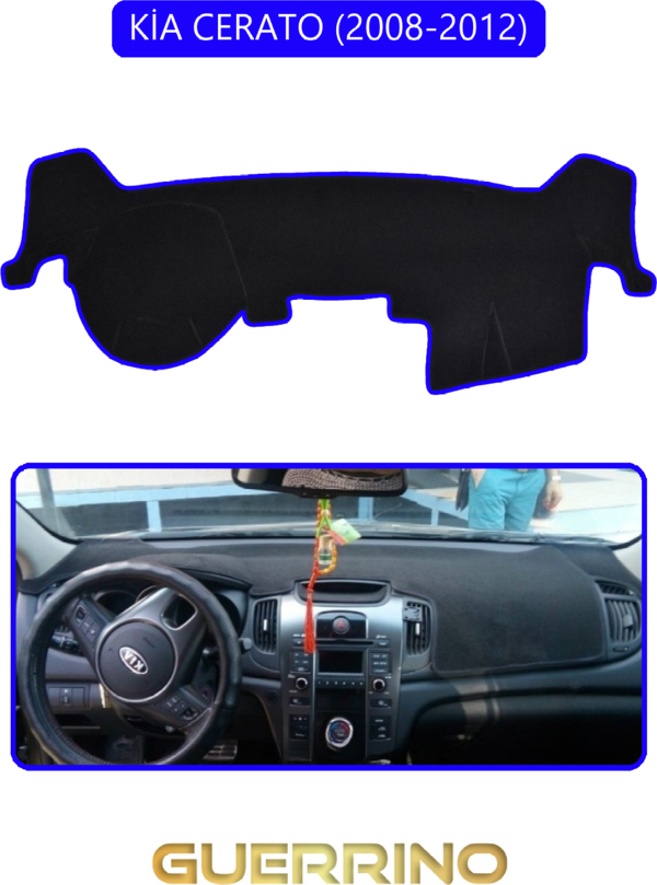 Ett Kia Cerato 2008-2012Torpido Koruma Halısı Mavi Kenar  - Image 1