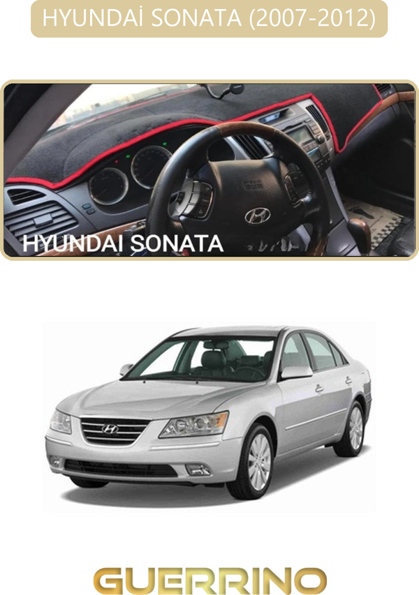 Ett Hyundai Sonata 2007-2012Torpido Koruma Halısı Bej Kenar  - Image 1