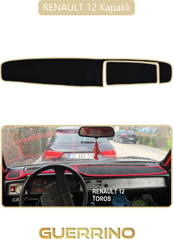 Ett Renault 12 - Toros   Kapaklı Torpido Koruma Halısı Bej Kenar  - Image 1