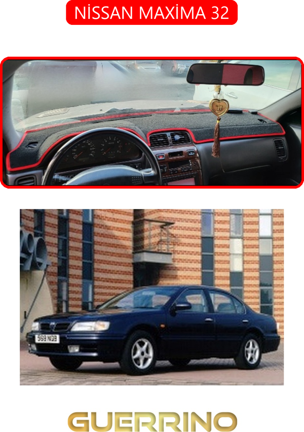 Ett Nissan Maxima 32Torpido Koruma Halısı Kırmızı Kenar  - Image 1
