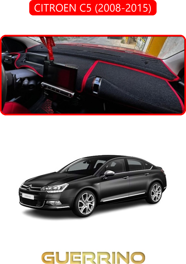 Ett Cıtroen C5 2008-2015Torpido Koruma Halısı Kırmızı Kenar  - Image 1