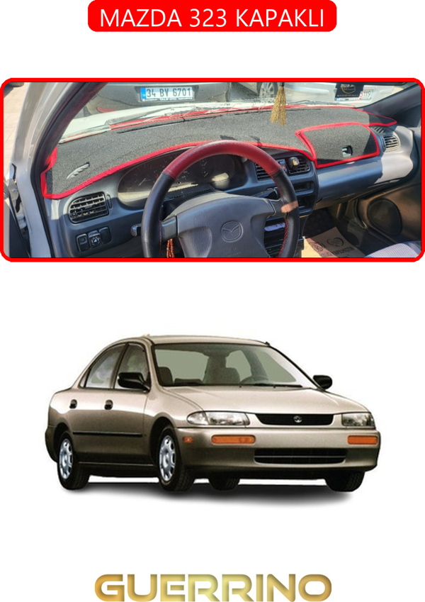 Ett Mazda 323 Kapaklıtorpido Koruma Halısı Kırmızı Kenar  - Image 1