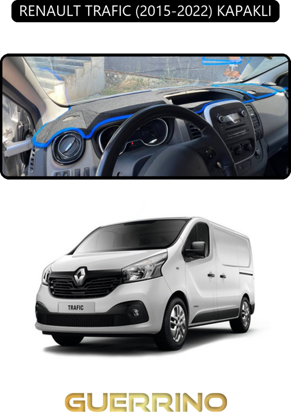 Ett Renault Trafıc (2015-2022) Kapaklıtorpido Koruma Halısı Siyah Kenar  - Image 1