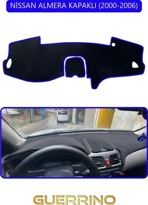 Ett Nissan Almera Kapaklı 2000-2006Torpido Koruma Halısı Mavi Kenar  - Image 1