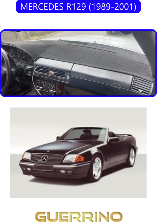 Ett Mercedes R129 1989-2001Torpido Koruma Halısı Mavi Kenar  - Image 1