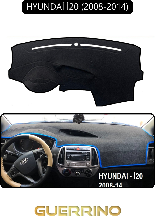 Ett Hyundai İ20 2008-2014Torpido Koruma Halısı Siyah Kenar  - Image 1