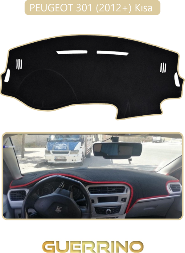 Ett Peugeot 301 (2012+) Torpido Koruma Halısı Bej Kenar  - Image 1