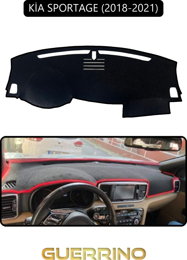 Ett Kia Sportage 2018-2021Torpido Koruma Halısı Siyah Kenar  - Image 1