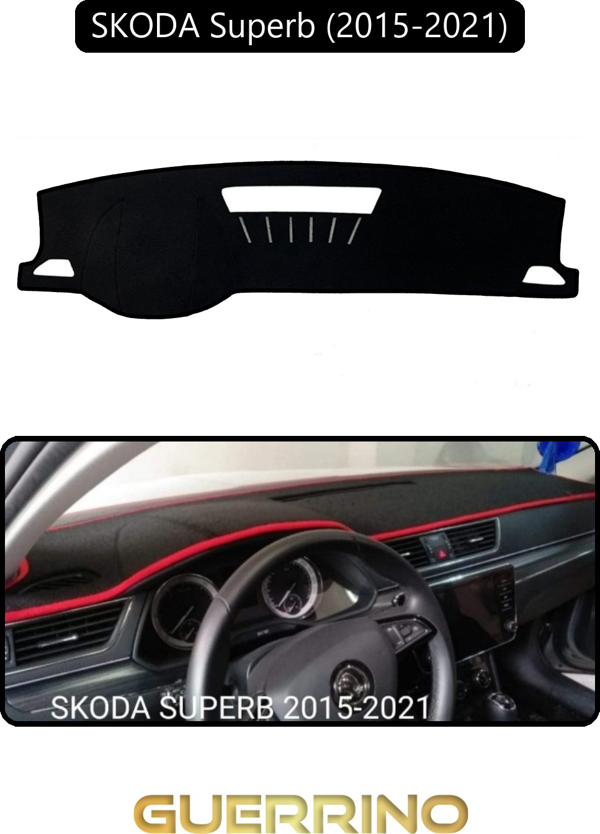 Ett Skoda Superb (2015-2021)Torpido Koruma Halısı Siyah Kenar  - Image 1