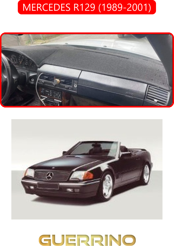 Ett Mercedes R129 1989-2001Torpido Koruma Halısı Kırmızı Kenar  - Image 1
