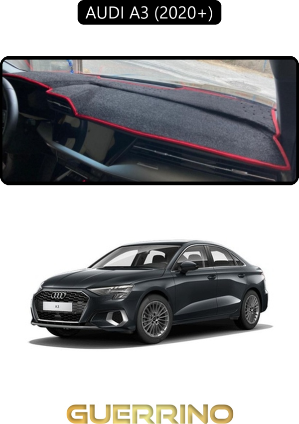 Ett Audi A3 (2020+)Torpido Koruma Halısı Siyah Kenar  - Image 1