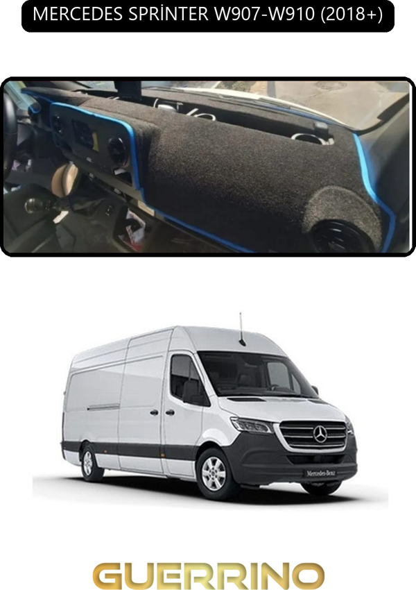 Ett Mercedes Sprinter W907-W910 2018+Torpido Koruma Halısı Siyah Kenar  - Image 1
