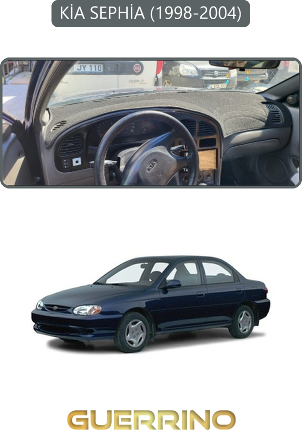 Ett Kia Sephia 1998-2004Torpido Koruma Halısı Gri Kenar  - Image 1