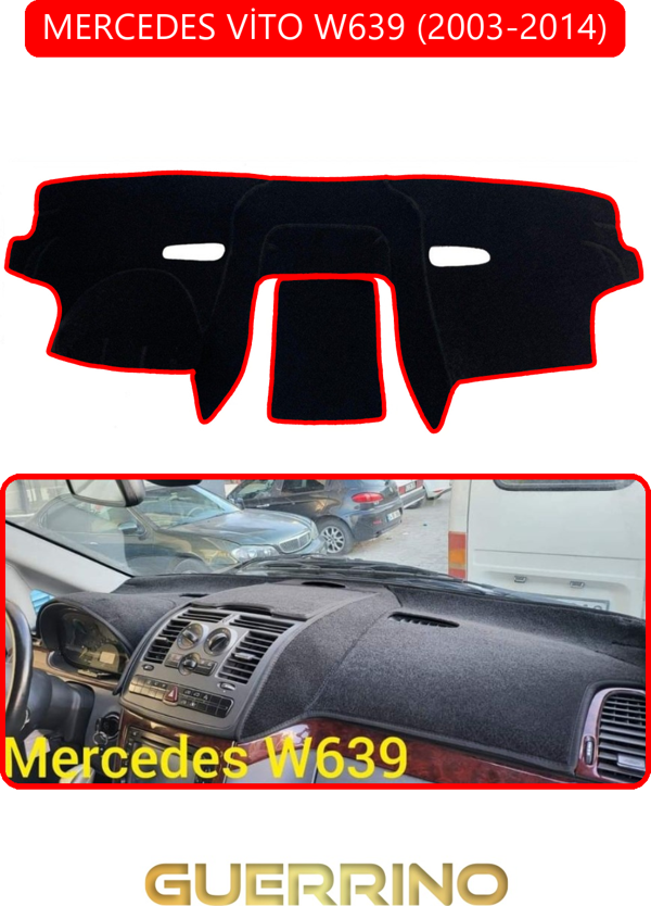 Ett Mercedes Vito W639 2003-2014Torpido Koruma Halısı Kırmızı Kenar  - Image 1