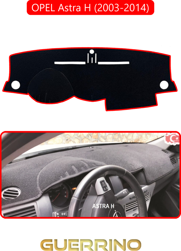 Ett Opel Astra H (2003-2014)Torpido Koruma Halısı Kırmızı Kenar  - Image 1