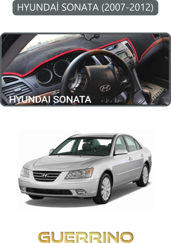 Ett Hyundai Sonata 2007-2012Torpido Koruma Halısı Gri Kenar  - Image 1