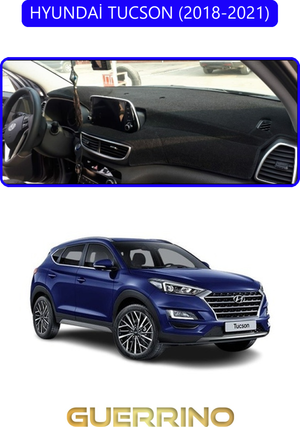Ett Hyundai Tucson 2018-2021Torpido Koruma Halısı Mavi Kenar  - Image 1