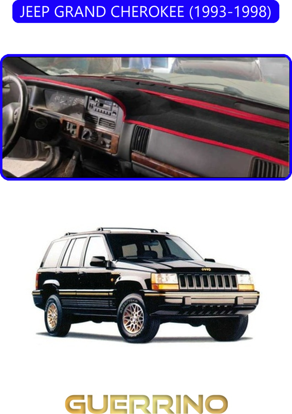 Ett Jeep Grand Cherokee 1993-1998Torpido Koruma Halısı Mavi Kenar  - Image 1