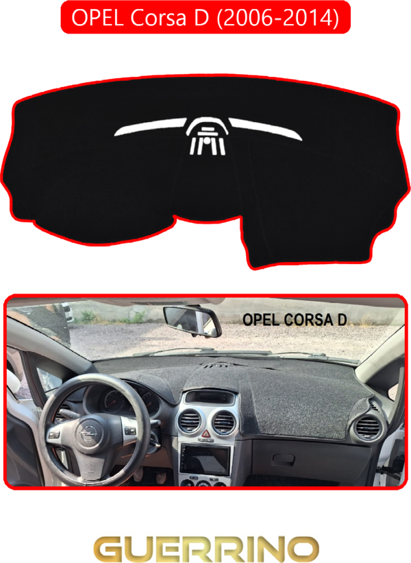 Ett Opel Corsa D (2006-2014)Torpido Koruma Halısı Kırmızı Kenar  - Image 1