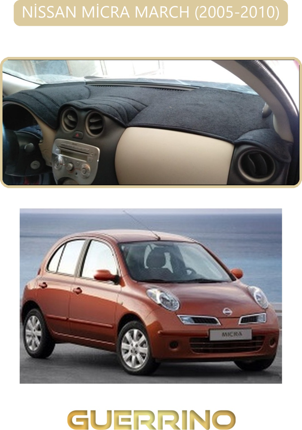 Ett Nissan Micra March 2005-2010Torpido Koruma Halısı Bej Kenar  - Image 1