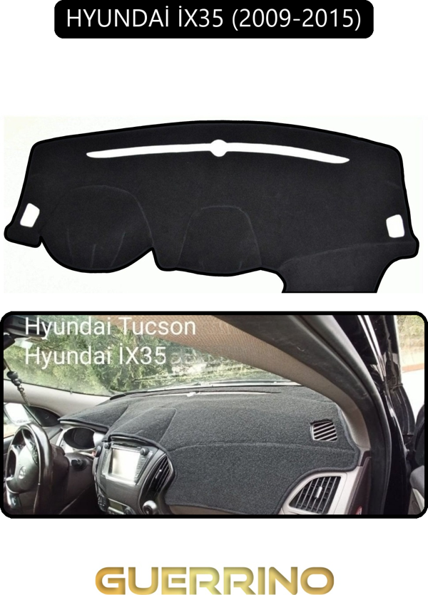 Ett Hyundai İx35 2009-2015Torpido Koruma Halısı Siyah Kenar  - Image 1