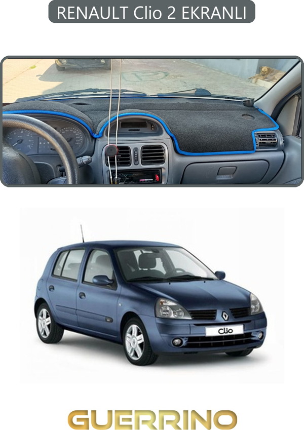 Ett Renault Clio 2 Ekranlıtorpido Koruma Halısı Gri Kenar  - Image 1
