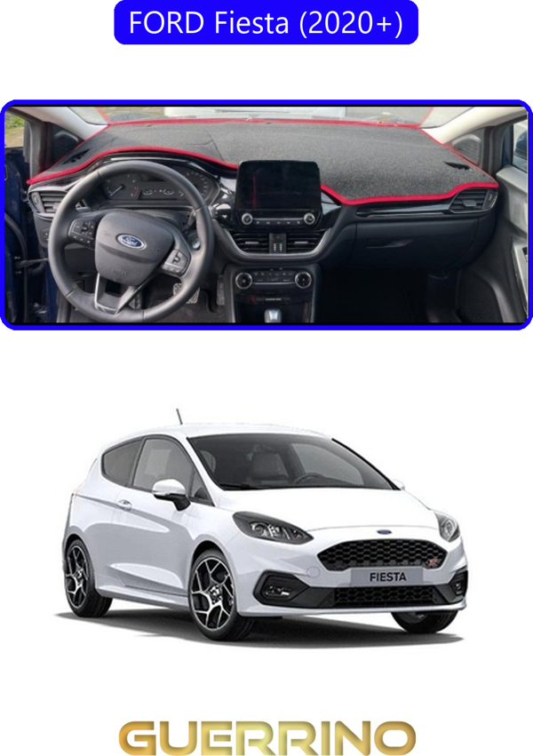 Ett Ford Fiesta (2020+)Torpido Koruma Halısı Mavi Kenar  - Image 1
