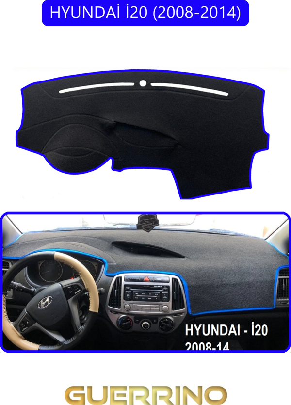 Ett Hyundai İ20 2008-2014Torpido Koruma Halısı Mavi Kenar  - Image 1