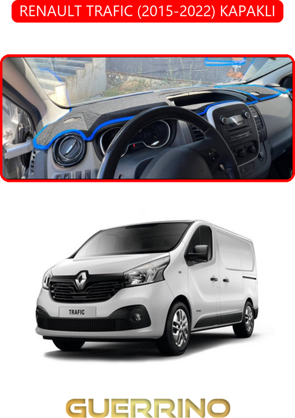 Ett Renault Trafıc (2015-2022) Kapaklıtorpido Koruma Halısı Kırmızı Kenar  - Image 1