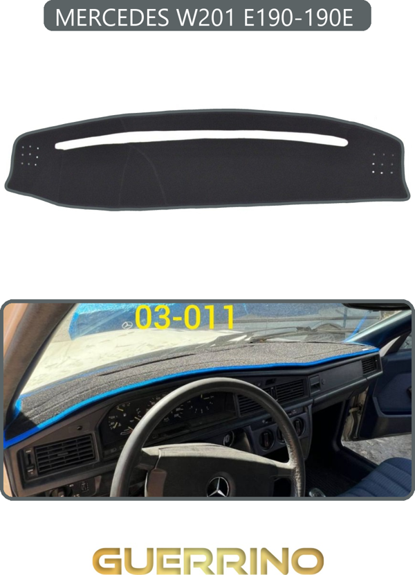 Ett Mercedes W201 E190-190E Torpido Koruma Halısı Gri Kenar  - Image 1