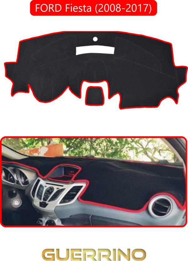 Ett Ford Fiesta (2008-2017)Torpido Koruma Halısı Kırmızı Kenar  - Image 1