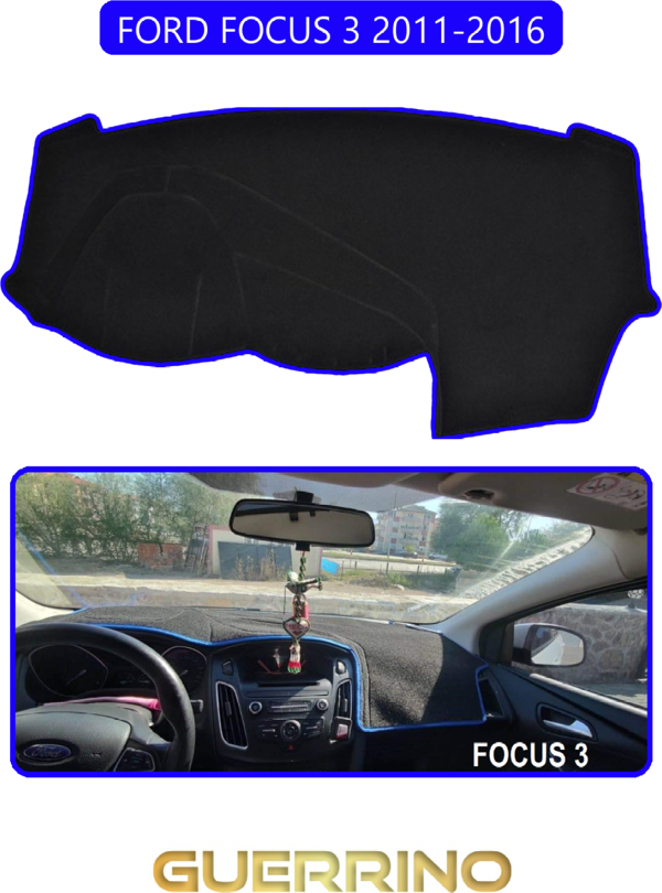 Ett Ford Focus 3 (2011-2016)Torpido Koruma Halısı Mavi Kenar  - Image 1