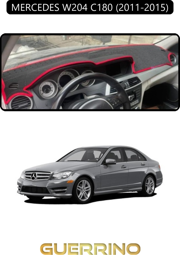 Ett Mercedes W204 C180 2011-2015Torpido Koruma Halısı Siyah Kenar  - Image 1