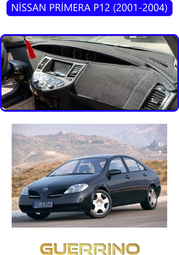 Ett Nissan Primera P12 2001-2004Torpido Koruma Halısı Mavi Kenar  - Image 1