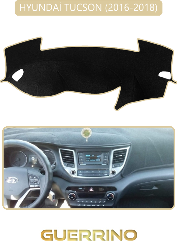 Ett Hyundai Tucson 2016-2018Torpido Koruma Halısı Bej Kenar  - Image 1