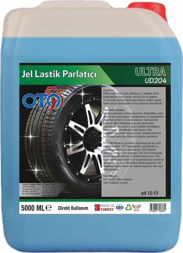 Oto55 Jel Lastik Temizleyici Parlatıcı 5 Kg Sünger Hediyeli Yoğun Jel Konsantre - Image 1