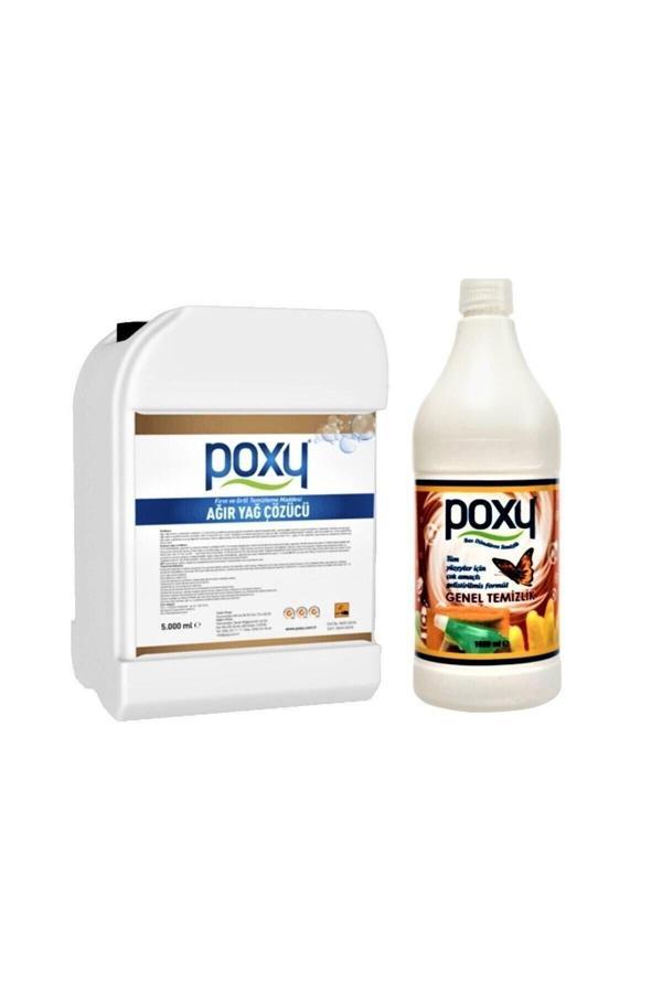 Poxy Ağır Yağ Çözücü 5 Lt Genel Temizlik Leke Çıkarıcı 1 Lt - Image 1