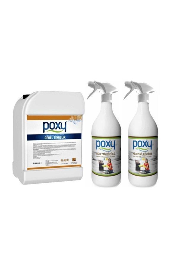 Poxy Genel Temizlik 5 Kg & Ağır Yağ Çözücü 1 Kg 2 Adet - Image 1