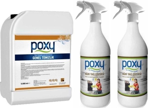 Poxy Genel Temizlik 5 Kg & Ağır Yağ Çözücü 1 Kg 2 Adet - Image 1