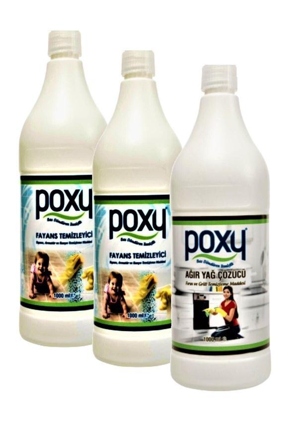 Poxy Fayans Derz Temizleyici 2 X 1 Lt & Ağır Yağ Çözücü 1 Lt - Image 1