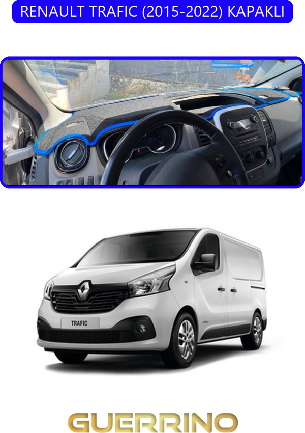 Ett Renault Trafıc (2015-2022) Kapaklıtorpido Koruma Halısı Mavi Kenar  - Image 1