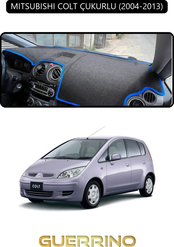 Ett Mıtsubıshı Colt Çukurlu 2004-2013Torpido Koruma Halısı Siyah Kenar  - Image 1