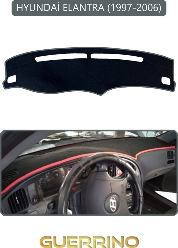 Ett Hyundai Elantra 1997-2006Torpido Koruma Halısı Gri Kenar  - Image 1