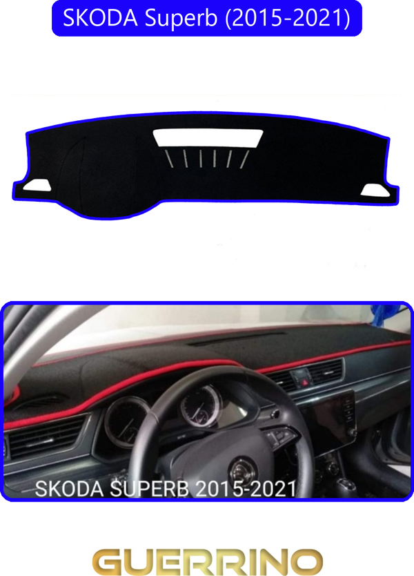 Ett Skoda Superb (2015-2021)Torpido Koruma Halısı Mavi Kenar  - Image 1