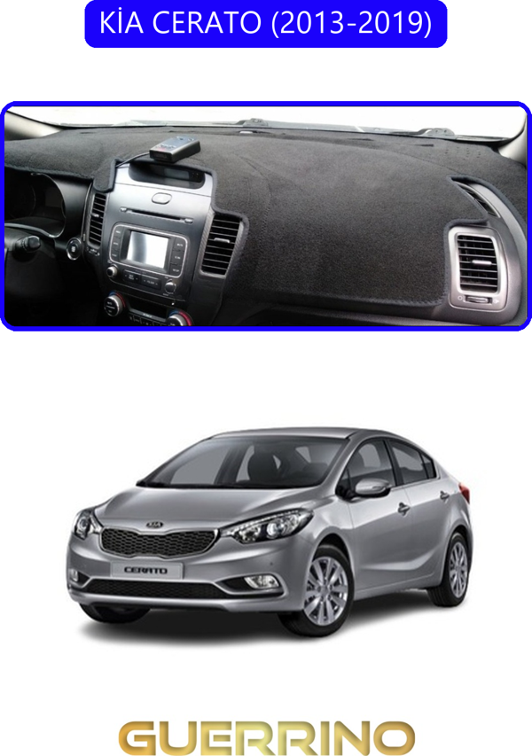 Ett Kia Cerato 2013-2019Torpido Koruma Halısı Mavi Kenar  - Image 1