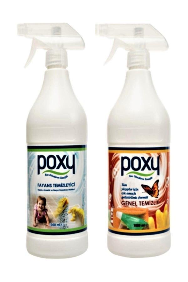Poxy Genel Temizlik 1000 Ml + Fayans Ve Banyo 1000 Ml Set - Image 1