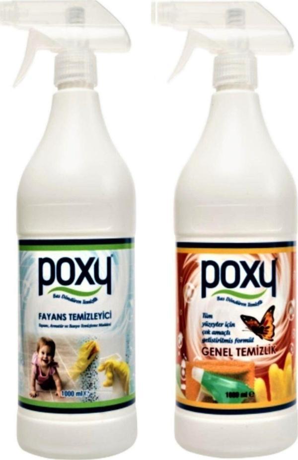 Poxy Genel Temizlik 1000 Ml + Fayans Ve Banyo 1000 Ml Set - Image 1