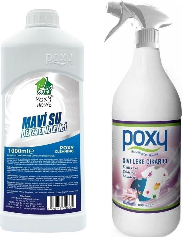 Poxy Sıvı Leke Çıkarıcı 1 Lt & Mavi Su 1Lt - Image 1