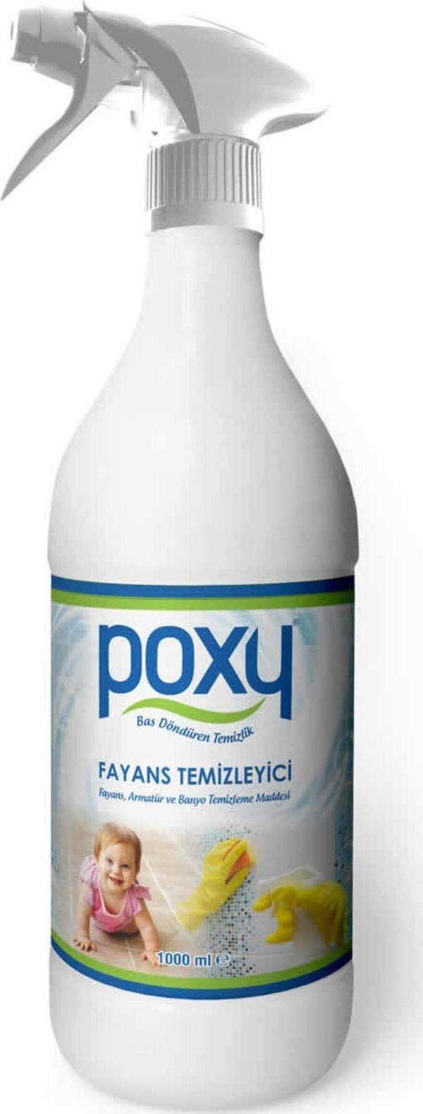 Poxy Fayans Ve Banyo Temizleyici 1 Lt Duşakabin Armatür Derz Arası Kireç Çözücü Konsantre Ürün - Image 1