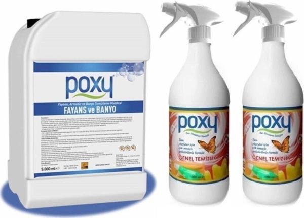 Poxy Temizlik Fayans Temizleyici 5 Lt & Poxy Genel Temizlik 1 Lt 2 Adet - Image 1